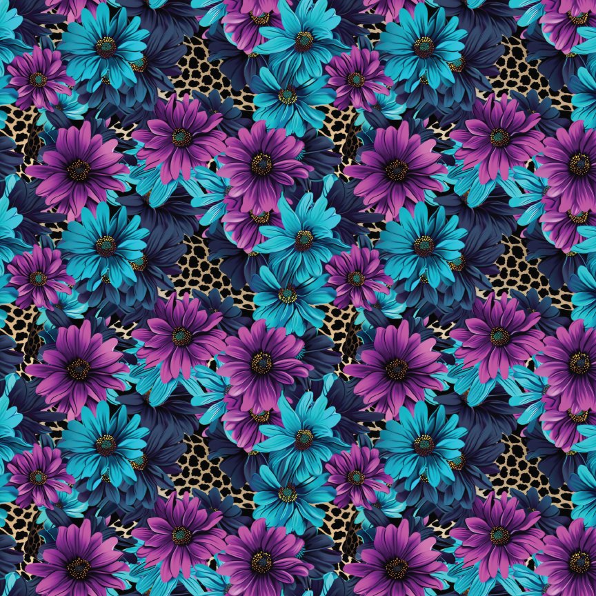 Jewel Tone Floral Leopard Pattern Acrylic Sheets - CMB Pattern Acrylic